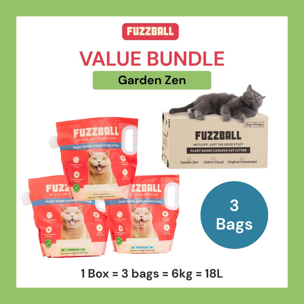 Value Bundle (3 Bags) - Fuzzball Cassava Cat Litter