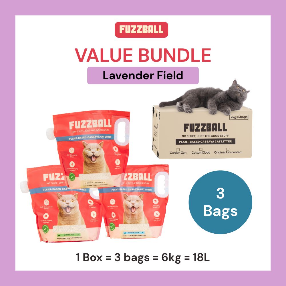 Value Bundle (3 Bags) - Fuzzball Cassava Cat Litter